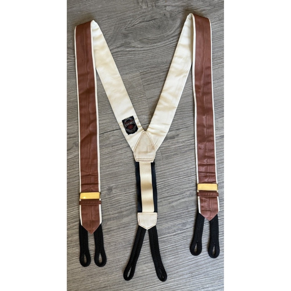 Vintage Langrock Fine Clothes Princeton Royal New York Button Suspenders Braces